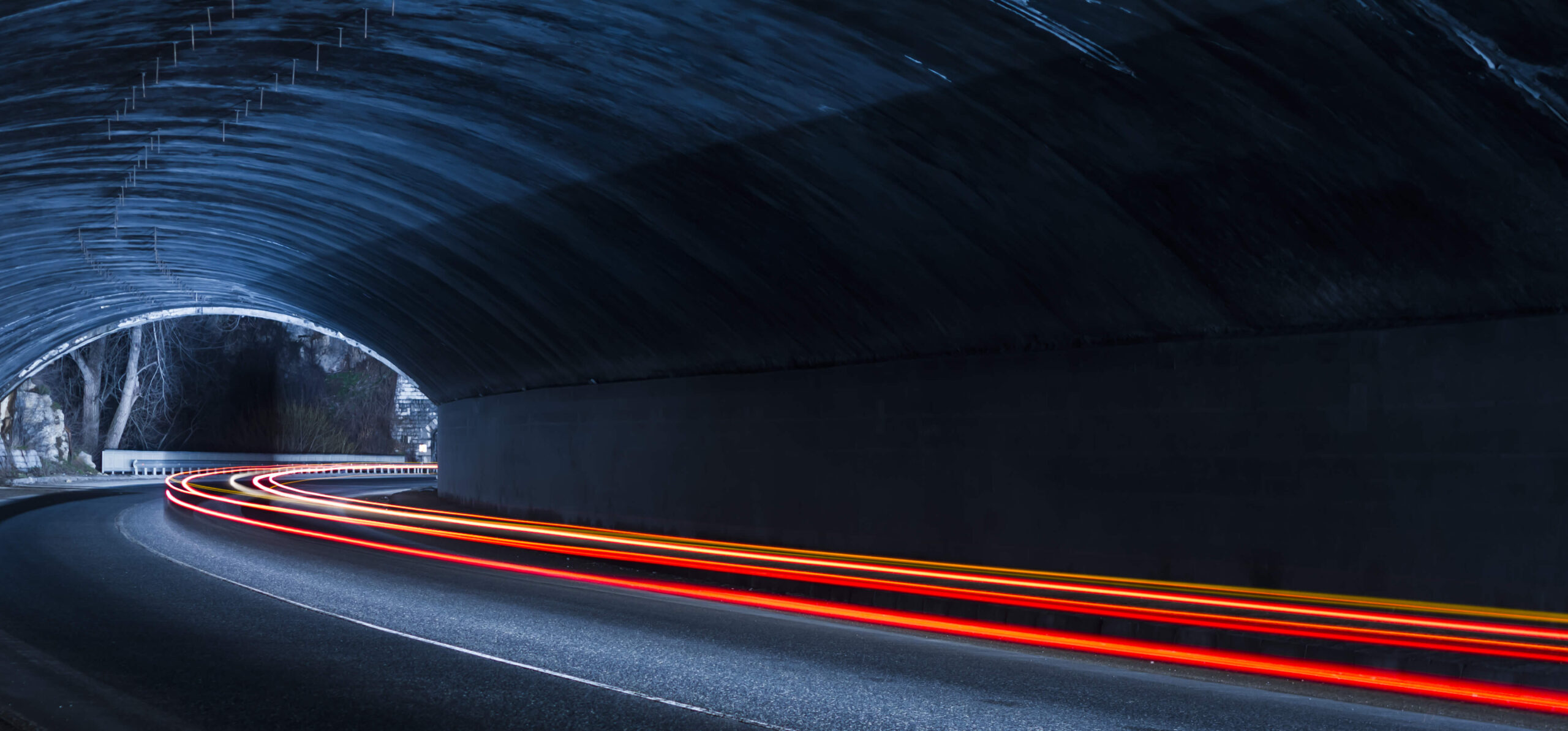 Tunnel with car lights